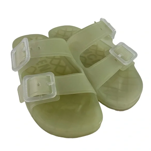BALENCIAGA Transparent Plastic Mallorca Buckle Slide Women's Sandals 37 - 7US
